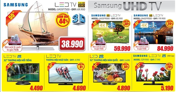 Ngày vàng giảm giá sản phẩm lên tới 50% tại Điện máy HC - 2 Máy giặt Sam Sung lồng ngang WF8690, giá khuyến mại chỉ 7 triệu 990 nghìn đồng;