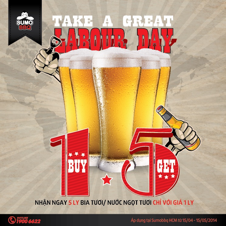 Đi đâu những ngày nghỉ lễ? - 3 Chương trình ưu đãi hấp dẫn của SumoBBQ nhân ngày Quốc Tế Lao Động