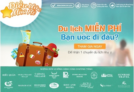 Du lịch miễn phí và trúng giải độc đắc cùng “Điều ước mùa hè” - 1 Chương trình “Điều ước mùa hè” được tổ chức trên trên website Muachung.vn trên phạm vi toàn quốc