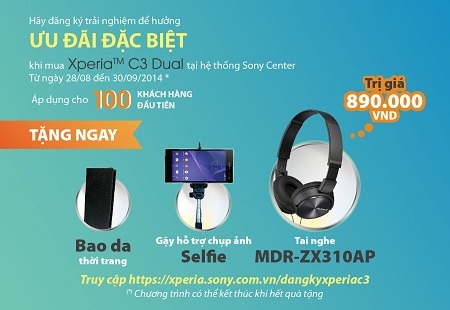 Sony bán ra thị trường smartphone chụp ảnh selfie, giá 6,9 triệu đồng - 3 (*) Áp dụng cho 100 khách hàng đầu tiên