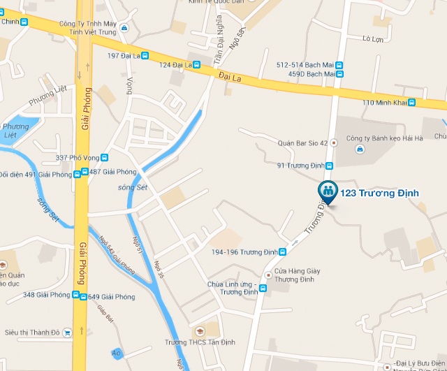 Địa điểm cửa hàng tại 123 Trương Định