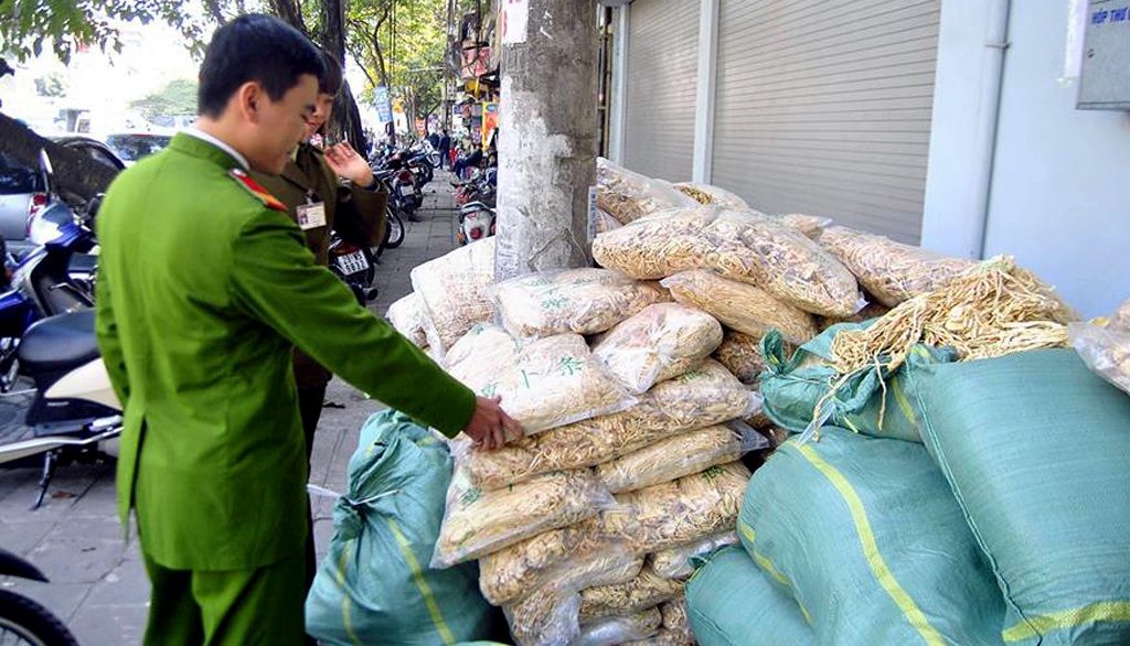 Số củ cải khô bị thu giữ, tiêu hủy.