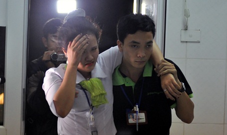 Những nạn nhân được đưa vào BV 19-8 cấp cứu từ siêu thị Big C The Garden.