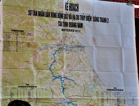 Lên kế hoạch sơ tán dân nếu động đất gây vỡ đập Sông Tranh 2 - 2 Bản đồ sơ tán người dân vùng động đất ở thủy điện Sông Tranh 2 và vùng hạ du