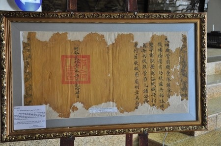 Bảo tàng Đà Nẵng đón nhận bức sắc phong quý về thành Điện Hải