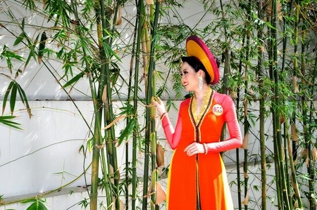 Cô sinh viên đại học Cần Thơ hy vọng có giải ở cuộc thi - 15 Thướt tha trong trang phục áo dài
