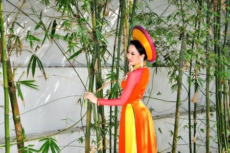 Cô sinh viên đại học Cần Thơ hy vọng có giải ở cuộc thi - 14 Thướt tha trong trang phục áo dài