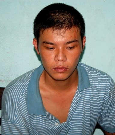 Đối tượng Sang tại cơ quan công an