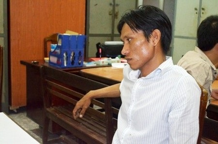 Đối tượng Nguyễn Văn Mỹ tại cơ quan công an