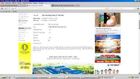 Nhân viên cũ lập facebook mạo danh Giám đốc rao bán công ty - 2 Một trang mạng khác cũng được N. rao bán Công ty Việt Séc