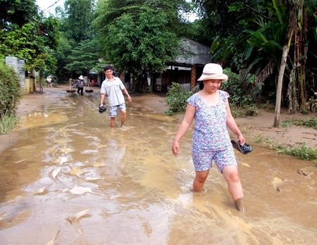 Lũ ngập một số vùng tại thị trấn Ái Nghĩa (huyện Đại Lộc, Quảng Nam)
