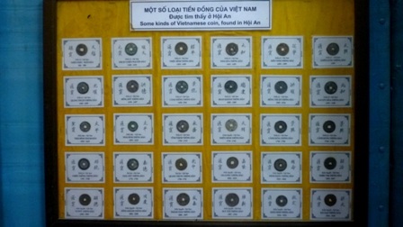 Một số mẫu tiền đồng của Việt Nam được tìm thấy tại Hội An