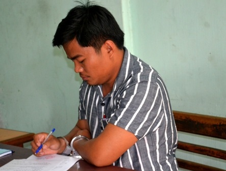 Đối tượng Nguyễn Ngọc Hải tại cơ quan công an