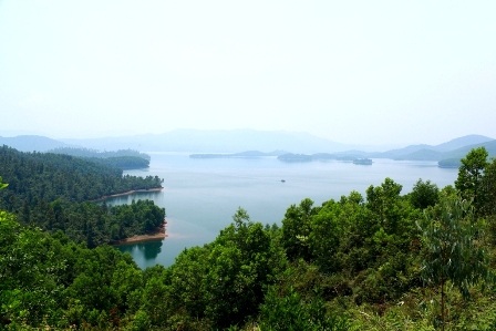 Hồ Phú Ninh có rất nhiều đảo và bán đảo