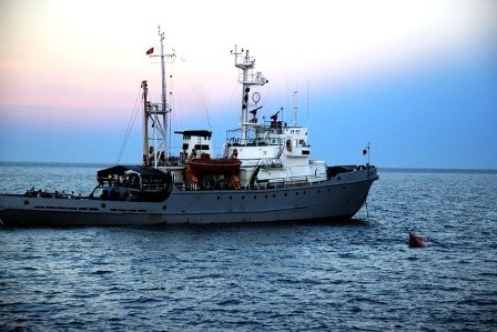 Sau 5 ngày, tàu VT 57 đã lai dắt tàu cá ĐNa 90152 về đến Đà Nẵng