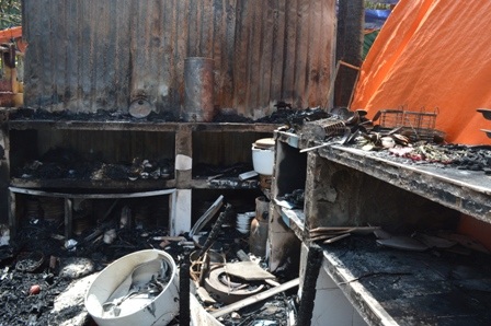 Khu vực nhà bếp của các nhà hàng bị cháy