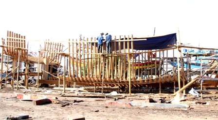 Công việc đóng mới tàu cá đang được triển khai gấp rút, dự kiến 3 tháng nữa tàu sẽ hoàn thành