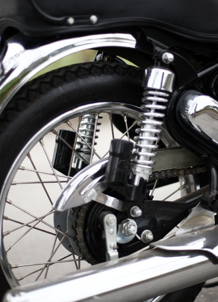 Hoài cổ với Royal Enfield Bullet 500 - 19 Hệ thống giảm xóc đôi phía sau với giảm chấn lò xo
