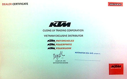 Mặc dù đã chọn được nhà phân phối nhưng hiện KTM vẫn chưa có showroom chính thức tại Việt Nam