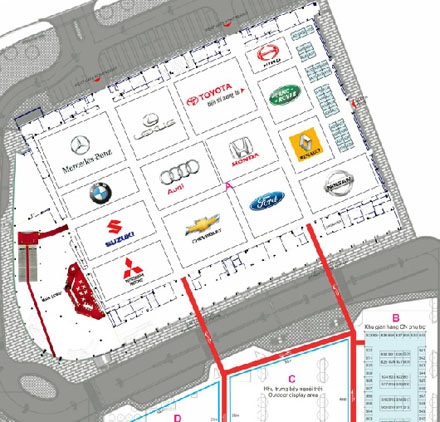 Sơ đồ mặt bằng tại triển lãm Vietnam Motor Show 2013