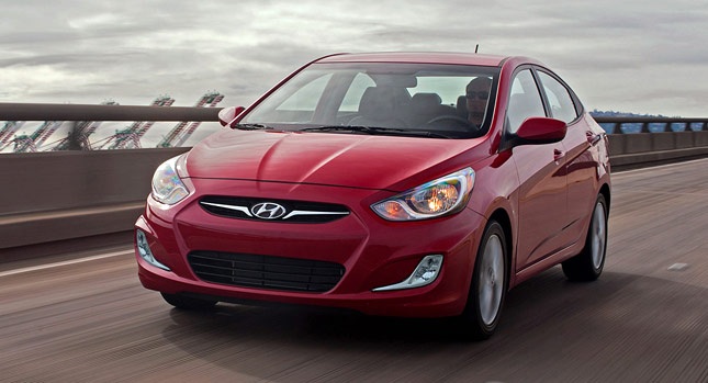 Hyundai và KIA nộp gần 400 triệu USD vì khai gian mức tiêu thụ nhiên liệu - 1 Hyundai Accent 2012 tại Mỹ - Mẫu xe bị khai gian mức tiêu thụ nhiên liệu