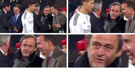 Cay cú, C.Ronaldo cố tình phớt lờ Platini - 1 C.Ronaldo cố tình phớt lờ Platini