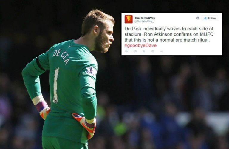 De Gea ngầm nói lời chia tay với MU - 1 De Gea bất
ngờ chào CĐV ở Old Trafford trước trận đấu