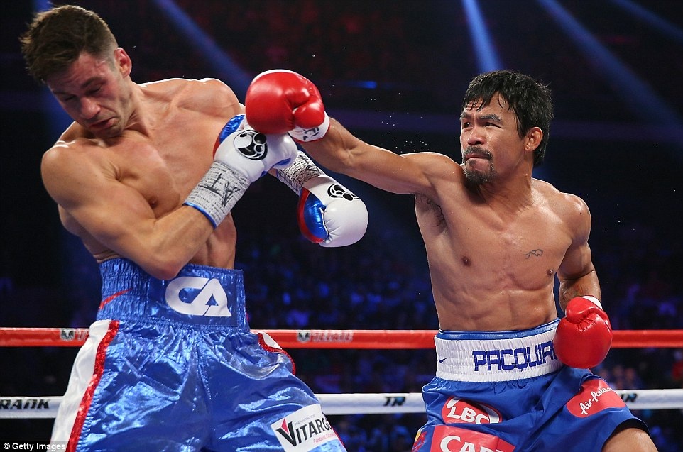 Pacquiao - Mayweather: Đại chiến giữa tấn công và phòng thủ - 1 Manny
Pacquiao đầy uy lực với những pha tấn công nhanh như chớp
