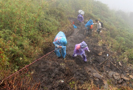 Đi chậm và cẩn thận đó là những nguyên tắc khi chinh phục đỉnh Phan Si Păng.