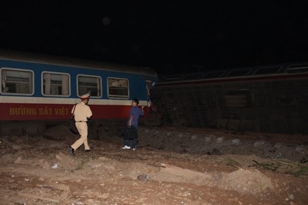 Một toa bị trật bánh