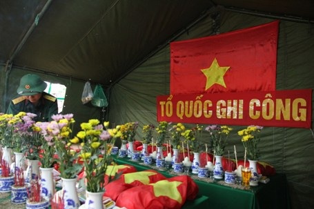 Hiện các hài cốt liệt sĩ đang được đưa về Khu văn hóa tâm linh huyện Hướng Hóa