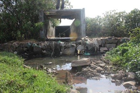 Nước thải từ nhà máy Hồng Đức Vượng chảy thẳng ra môi trường gây ô nhiễm