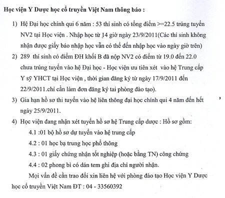Điểm chuẩn NV2 ĐH Thương mại, HV Y dược Cổ truyền - 1 Điểm chuẩn NV2 ĐH Thương mại, HV Y dược Cổ truyền - 1