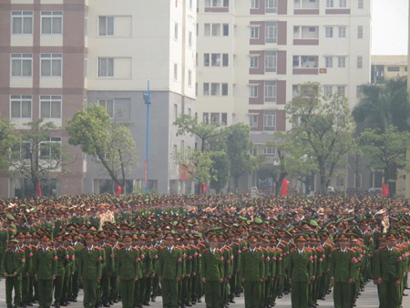 Học viện Cảnh sát nhân dân mít tinh kỷ niệm 45 năm thành lập - 1 Học viên Học viện Cảnh sát nhân dân trong Lễ mít tinh