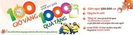 Học hè thêm hào hứng với “100 giờ vàng - 1000 quà tặng” - 3 Nhiều ưu đãi hấp dẫn từ “100 giờ vàng – 1000 quà tặng”