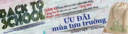 Những ưu đãi “khủng” mùa tựu trường tại Language Link