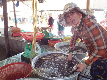 Một con đường nhỏ từ trên đồi dẫn đến bãi biển Dốc Lết.