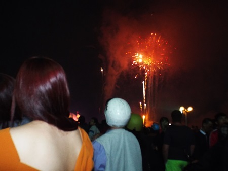 Pháo hoa bừng sáng trên bầu trời Nha Trang chào xuân Ất Mùi.