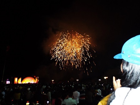 Pháo hoa bừng sáng trên bầu trời Nha Trang chào xuân Ất Mùi.