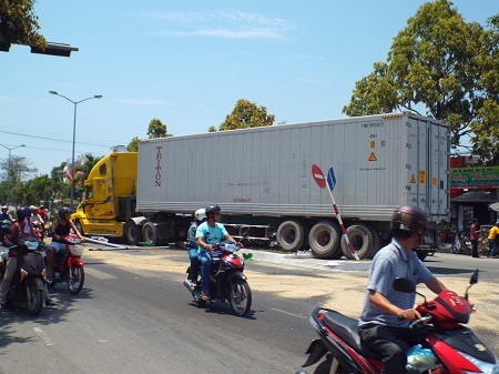 Hiện trường vụ tai nạn.