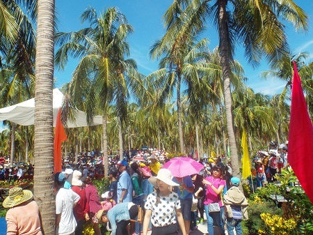 Hàng ngàn du khách về dự lễ hội khỉ 2015.