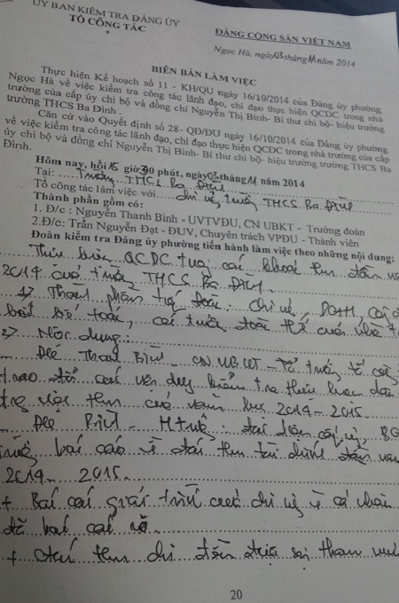 Đoàn kiểm tra Đảng ủy phường đã từng kiểm tra về công tác thu, chi của