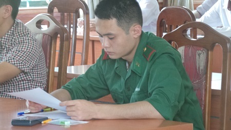 Phương thức tuyển sinh của 18 trường khối Quân đội - 1 Thí sinh dự thi vào Học viện Hậu cần năm 2014.