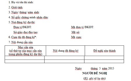 Bộ GD-ĐT hướng dẫn việc điều chỉnh thông tin trong phiếu ĐKDT - 1 Lưu ý