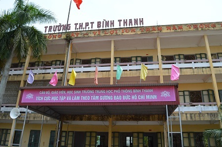 Trường THPT Bình Thanh (huyện Kiến Xương, Thái Bình) nơi thủ khoa Bùi Mạnh Thắng theo học.