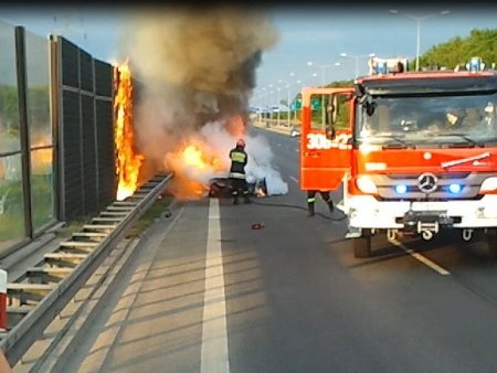 Cháy xe Ferrari FF ở Ba Lan