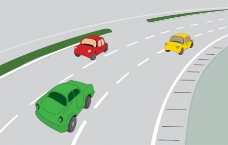 Làn giữa là an toàn nhất - 1 Thực tế cho thấy trên các đường cao tốc hay quốc lộ có dải phân cách cứng ở Việt