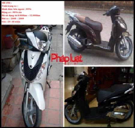 “Choáng“ với xe SH 25 triệu đồng và quảng cáo làm giấy tờ giả - 1 Các mẫu hình xe SH được cửa hàng chuyên cung cấp đăng quảng cáo trên website