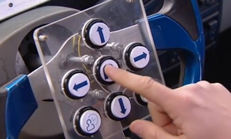 Các nút bấm điều khiển chức năng quay bánh xe độc lập