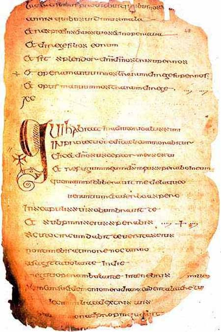 Vụ tranh chấp bản quyền đẫm máu nhất trong lịch sử - 2 Một trang trong cuốn Cathach của St. Columba